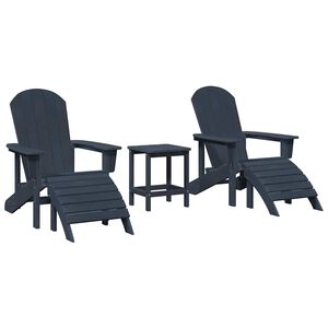vidaXL Tuinstoel 3 st Marineblauw Polyetheen