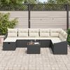 vidaXL Tuin Sofa Set met kussen 9 pcs Zwart 55 x 62 x 69 cm Poly riet