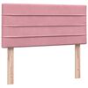 vidaXL Boxspring met matras fluweel roze 100x210 cm