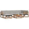 vidaXL Buiten bankenset met kussen 7 pcs Natuurlijk en Lichtgrijs