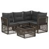 vidaXL Tuinbankenset 5 pcs Grijs poly rattan