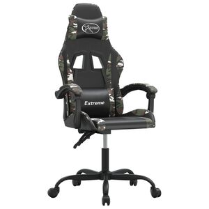 vidaXL Gamestoel kunstleer zwart en camouflage
