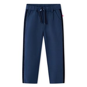 Kinderbroek met zwarte bies 104 marineblauw