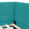 vidaXL Hoekbedframe met hoofdeinde Turquoise 90 cm x 200 cm Fluweel