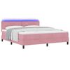 vidaXL LED Box Spring Bed met matras met LED Roze 180 x 200 cm Fluweel