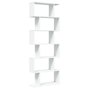 vidaXL Kamerscherm / boekenkast 6-laags 70x24x193 cm bewerkt hout wit