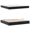 vidaXL Opslag bed met matras met matras met opslag 2 pcs Zwart Leer