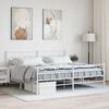 vidaXL Bedframe met hoofd- en voeteneinde metaal wit 180x200 cm