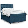 vidaXL Boxspring met matras fluweel blauw 140x200 cm