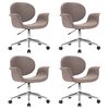 vidaXL Eetkamerstoelen 4 st draaibaar stof taupe
