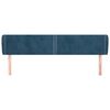vidaXL Hoofdbord met randen 203x23x78/88 cm fluweel donkerblauw
