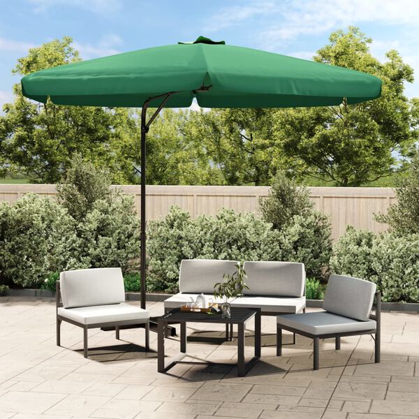 vidaXL Parasol met stalen paal 300 cm groen