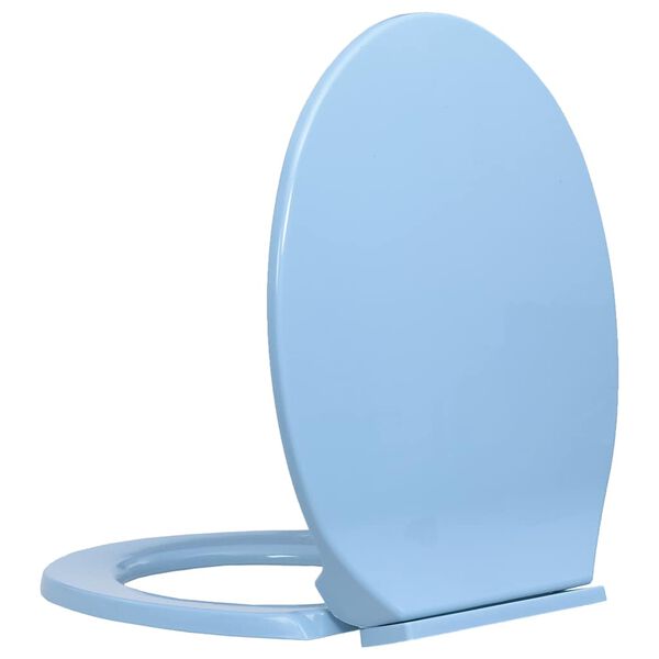 vidaXL Toiletbril soft-close ovaal blauw