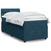 vidaXL Boxspring met matras fluweel blauw 90x200 cm