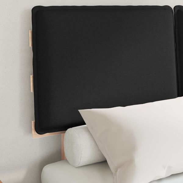 vidaXL Bedframe met Gevoerd Hoofdgedeelte Zwart 120 x 190 cm
