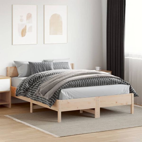 vidaXL Bedframe zonder matras massief grenenhout 140x200 cm