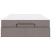 vidaXL Bedframe met matras met matras 2 pcs Taupe Stof
