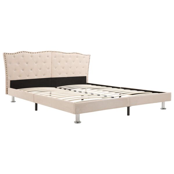 vidaXL Bedframe stof beige 160x200 cm