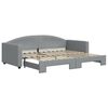 vidaXL Slaapbank met onderschuifbed 90x200 cm stof lichtgrijs