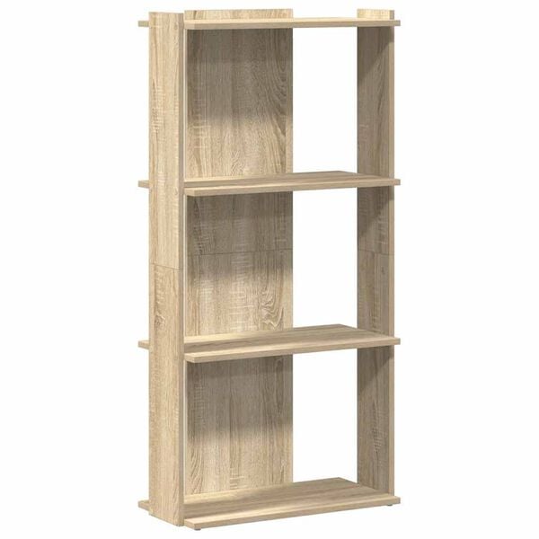 vidaXL Boekenkast 3-laags 60x30x120 cm bewerkt hout sonoma eikenkleur