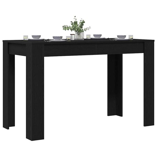 vidaXL Eettafel 120x60x76 cm spaanplaat zwart eikenkleurig