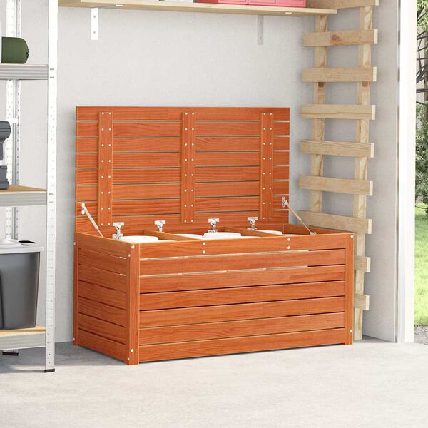 vidaXL Opslagdoos Wasbruin 101 x 50,5 x 46,5 cm Bewerkt hout