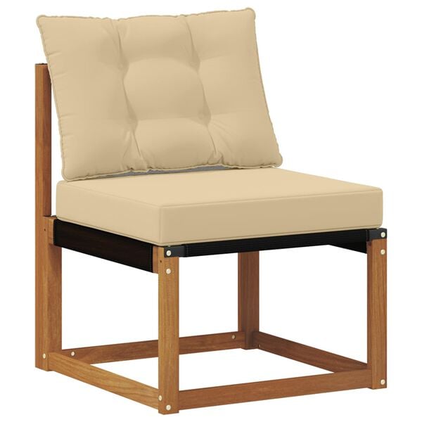 vidaXL Buiten bankenset met kussen 5 pcs Natuurlijk en Beige