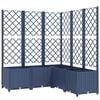 vidaXL Plantenbak met latwerk 120x120x136 cm polypropeen blauwgrijs