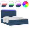 vidaXL Ottoman bed met matras en LED's 160x200cm stof blauw