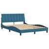 vidaXL Bedframe met LED zonder matras "Hanko" fluweel blauw 120x200 cm