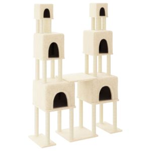 vidaXL Kattenmeubel met sisal krabpalen 199 cm cr&egrave;mekleurig