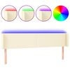 vidaXL Hoofdbord LED 183x16x78/88 cm kunstleer cr&egrave;mekleurig
