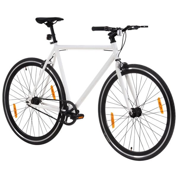 vidaXL Fiets met vaste versnelling 700 c 59 cm wit en zwart
