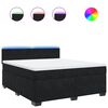vidaXL Boxspring met matras fluweel zwart 180x200 cm