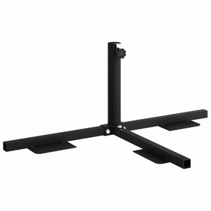 vidaXL Half Parasol Basis Frame Zwart Staal for 32-38 mm Pole