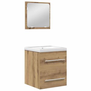 vidaXL Badkamermeubelset 2 st Artisan Eiken Bewerkt hout