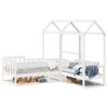 vidaXL Kinderbed met bank en huisje massief grenenhout wit 90x190 cm