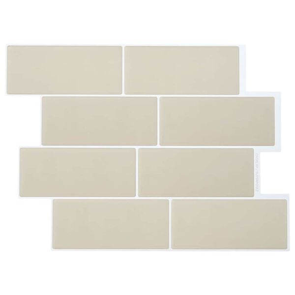 vidaXL Subway Tegel 10 pcs Beige 29.4 x 21.4 cm Polyurethaan en PET