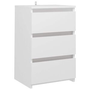 vidaXL Nachtkastje 40x35x62,5 cm bewerkt hout wit