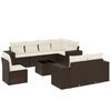 vidaXL 9-delige Loungeset met kussens poly rattan bruin