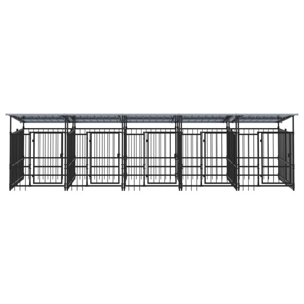 vidaXL Hondenkennel met dak 9,38 m&sup2; staal