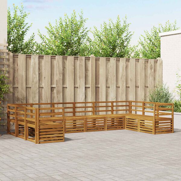 vidaXL Sofa-Sets 10 pcs Naturel Massief Acaciahout