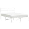 vidaXL Bedframe met hoofdbord metaal wit 140x200 cm
