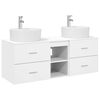 vidaXL Badkamerkastenset 3 st Wit 129 x 44,5 x 82 cm Bewerkt hout