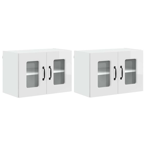 vidaXL Keukenkast Kalmar 2 pcs Hoogglans wit 60 x 31 x 40 cm