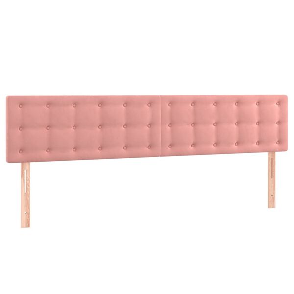 vidaXL Hoofdbord LED 160x5x78/88 cm fluweel roze