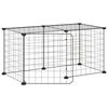 vidaXL Huisdierenkooi met deur 8 panelen 35x35 cm staal zwart
