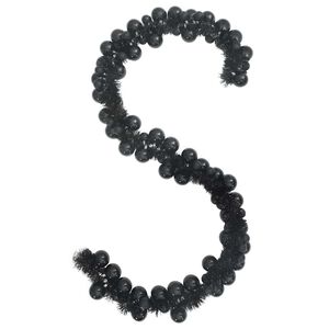 vidaXL Kerstbal Guirlande Zwart 186 cm Polystyreen