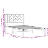 vidaXL Bedframe met hoofdbord metaal wit 100x190 cm