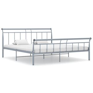 vidaXL Bedframe metaal grijs 180x200 cm